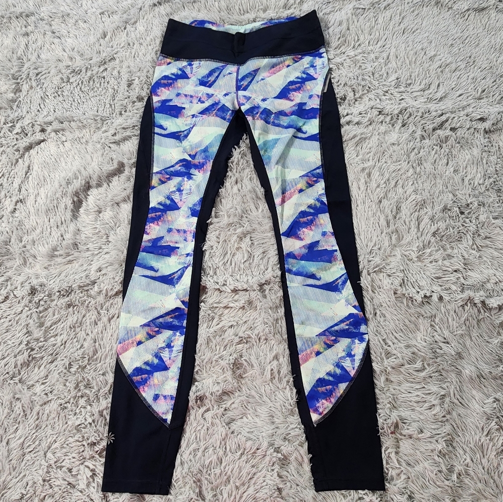 Athleta Blue And Multicolor Pattern Back Pocket L… - image 1